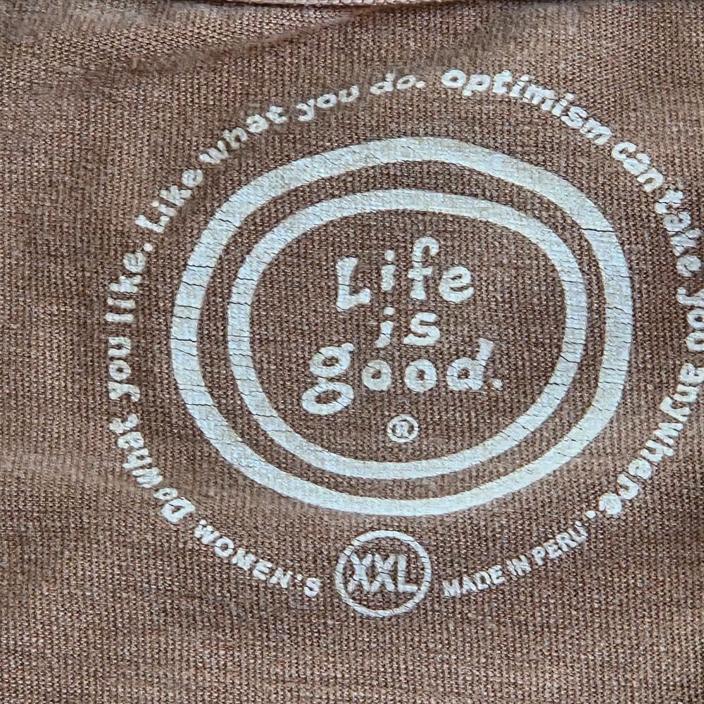 Lot Of TWO Life is Good Long Sleeve Tees Women XXL Blue Brown 2X - Picture 8 of 12